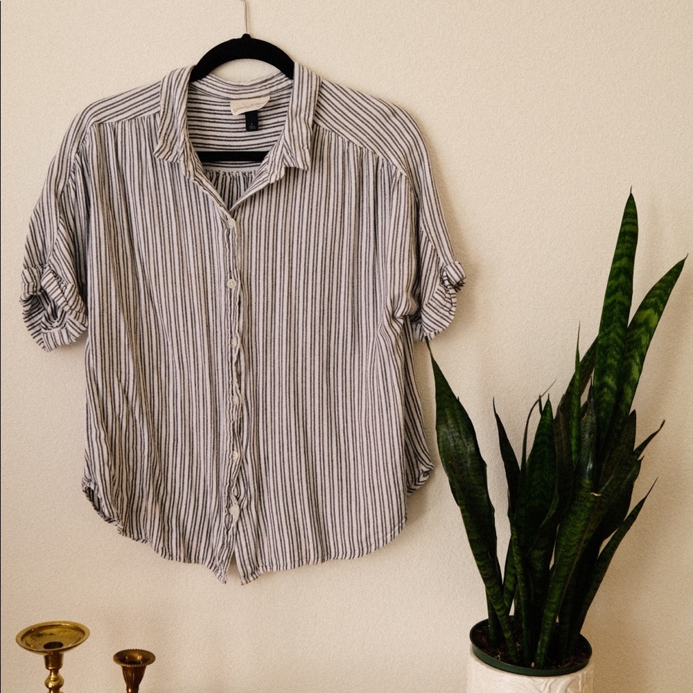 Universal Threads Stripped Button Down Tee